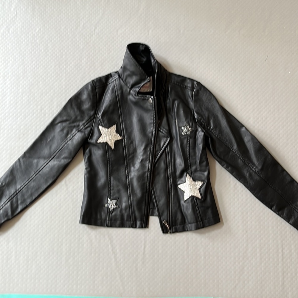 Justice leather black jacket